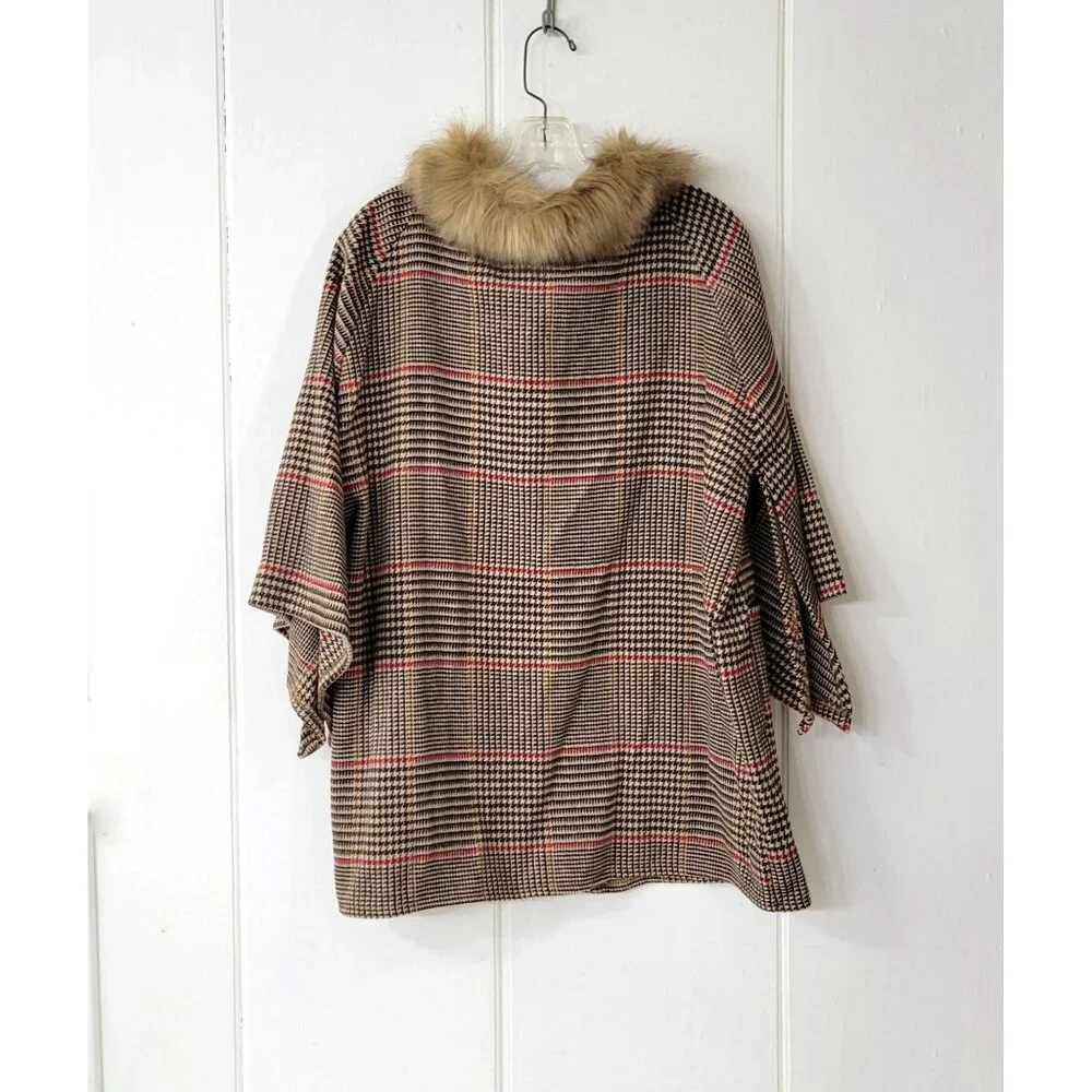 Coco + Carmen Houndstooth Plaid Coat One Size - Picture 3 of 6